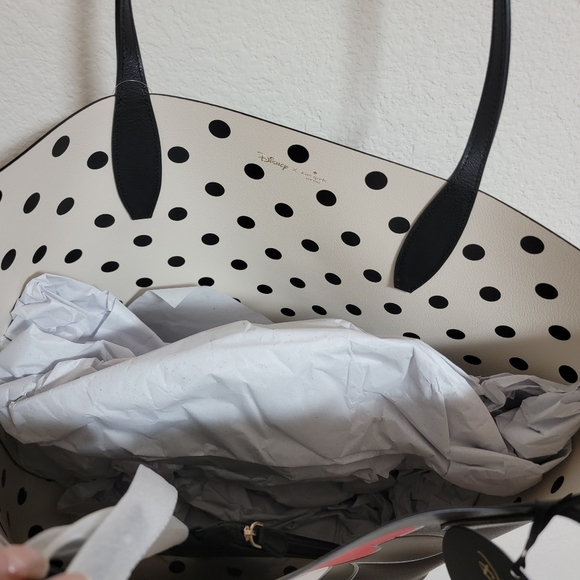 New Disney X Kate Spade Black and Red Reversible Disney Tote - Picture 2 of 3